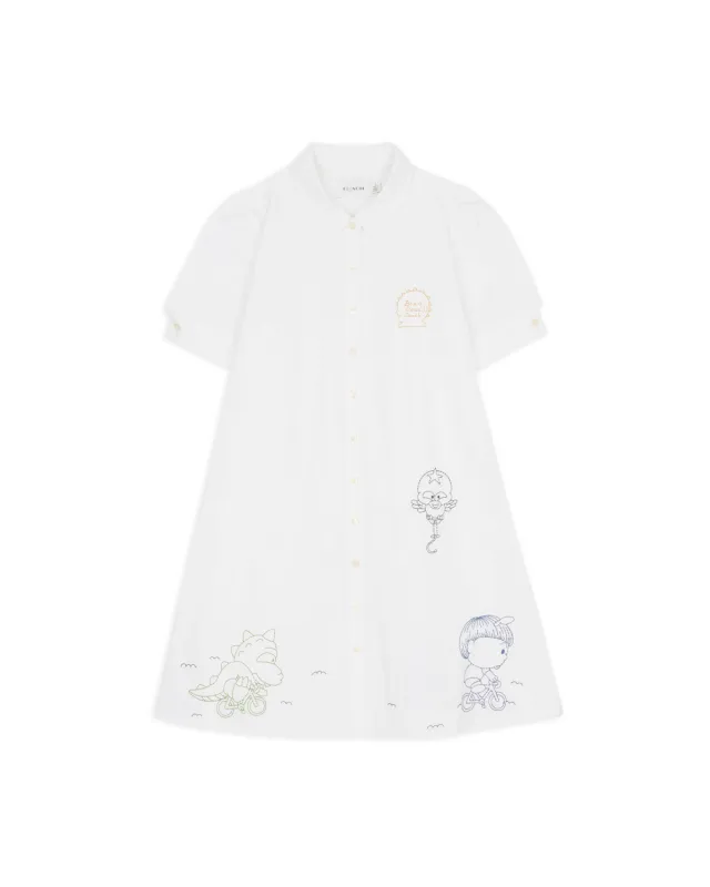 Brain Dead x Coach Embroidered Shirt Dress - White made by Brain Dead