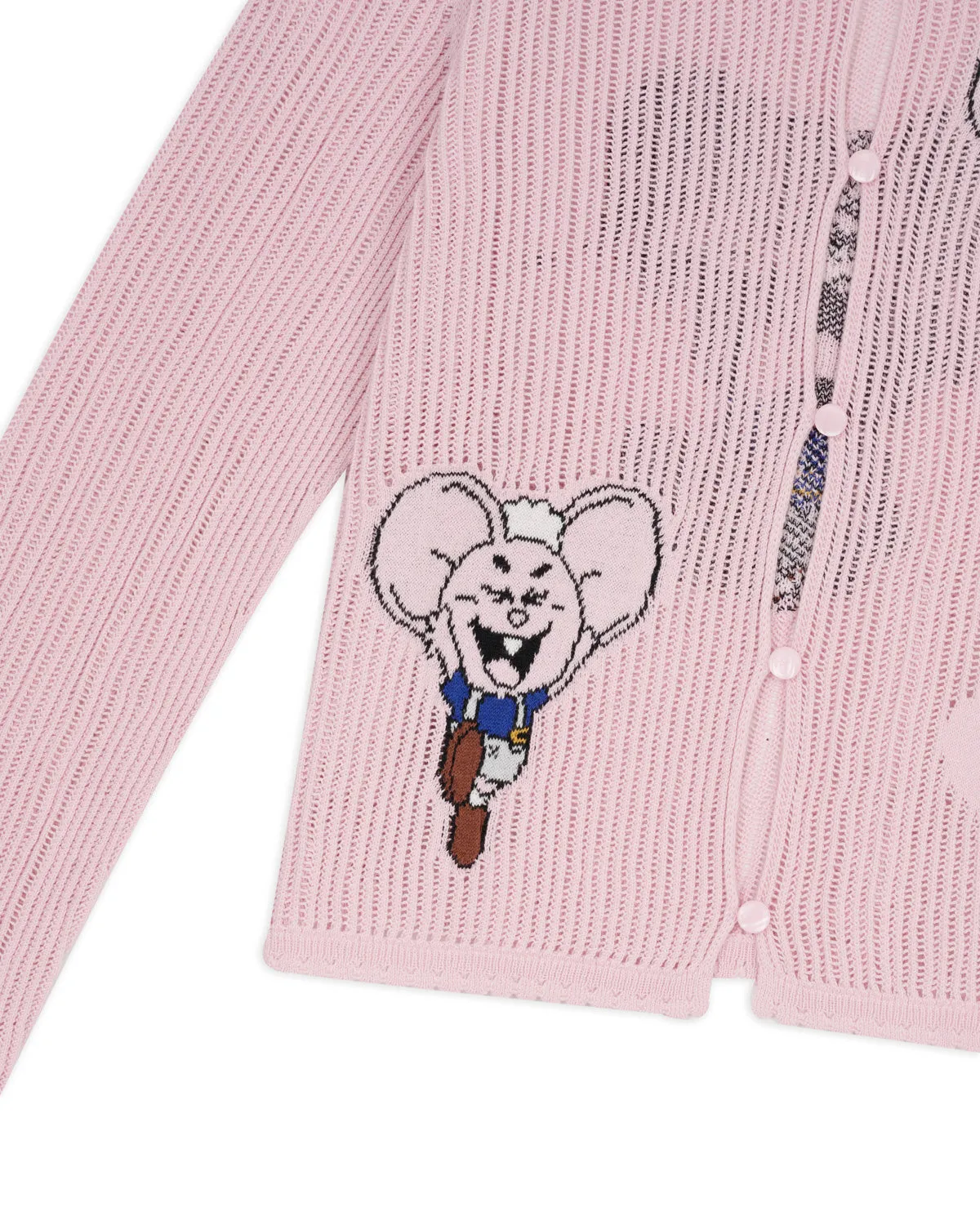 Brain Dead x Coach Intarsia Kachi Mouse Knit Cardigan - Pink sold by Brain Dead product image thumbnail 5