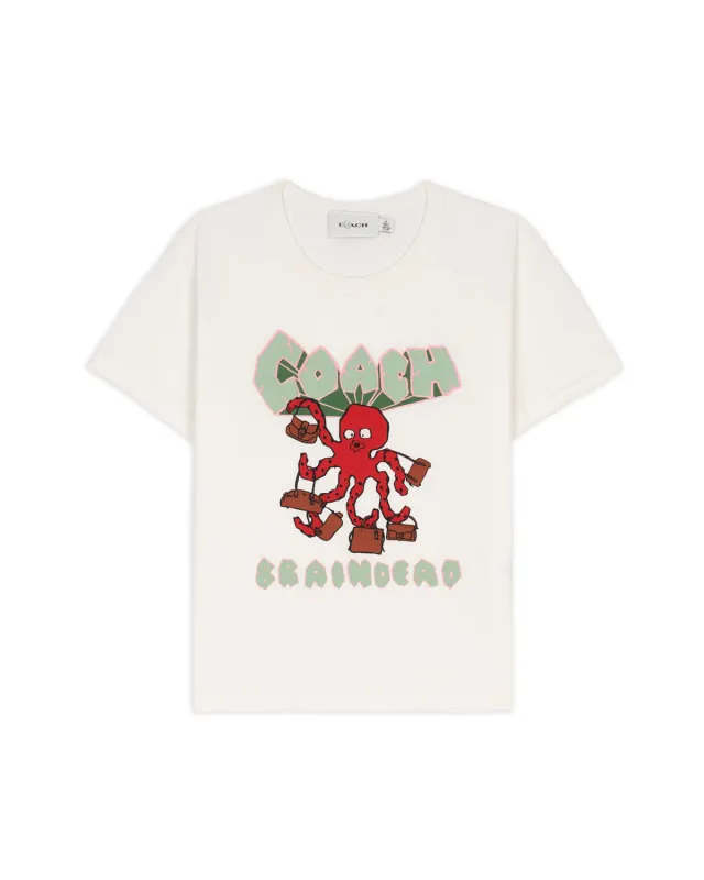 Brain Dead x Coach Octopus Graphic 90s T-Shirt - White made by Brain Dead