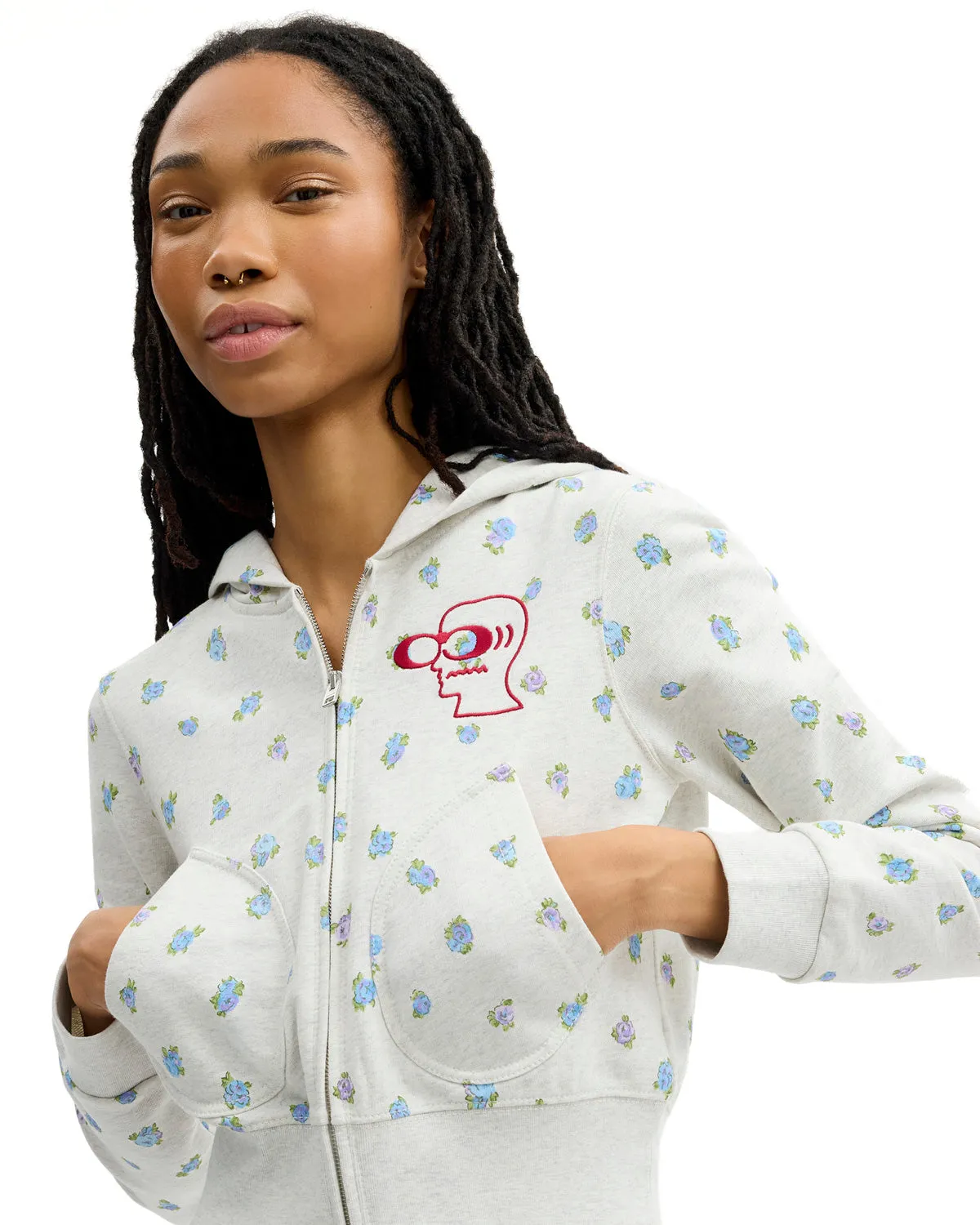 Brain Dead x Coach Shrunken Floral Print Hoodie - Heather Grey sold by Brain Dead product image thumbnail 4