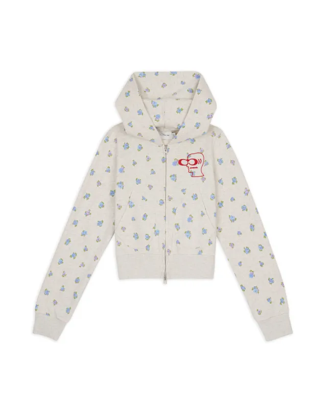 Brain Dead x Coach Shrunken Floral Print Hoodie - Heather Grey made by Brain Dead