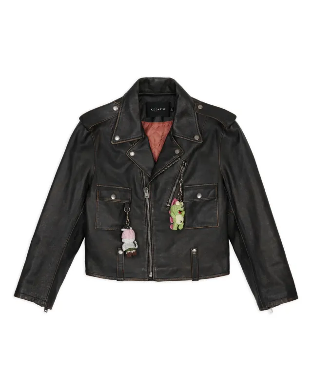 Brain Dead x Coach Leather Biker Jacket - Black made by Brain Dead