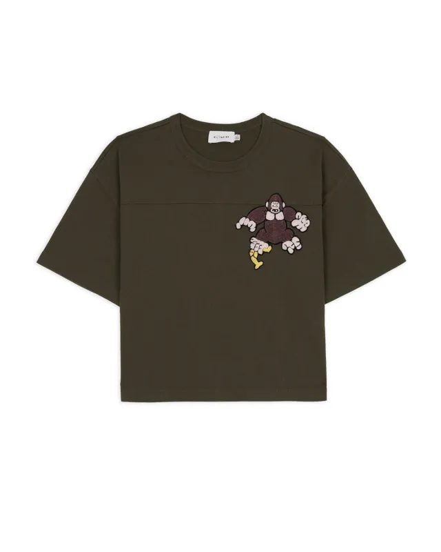 Brain Dead x Coach Cropped Football T-Shirt - Dark Grey made by Brain Dead