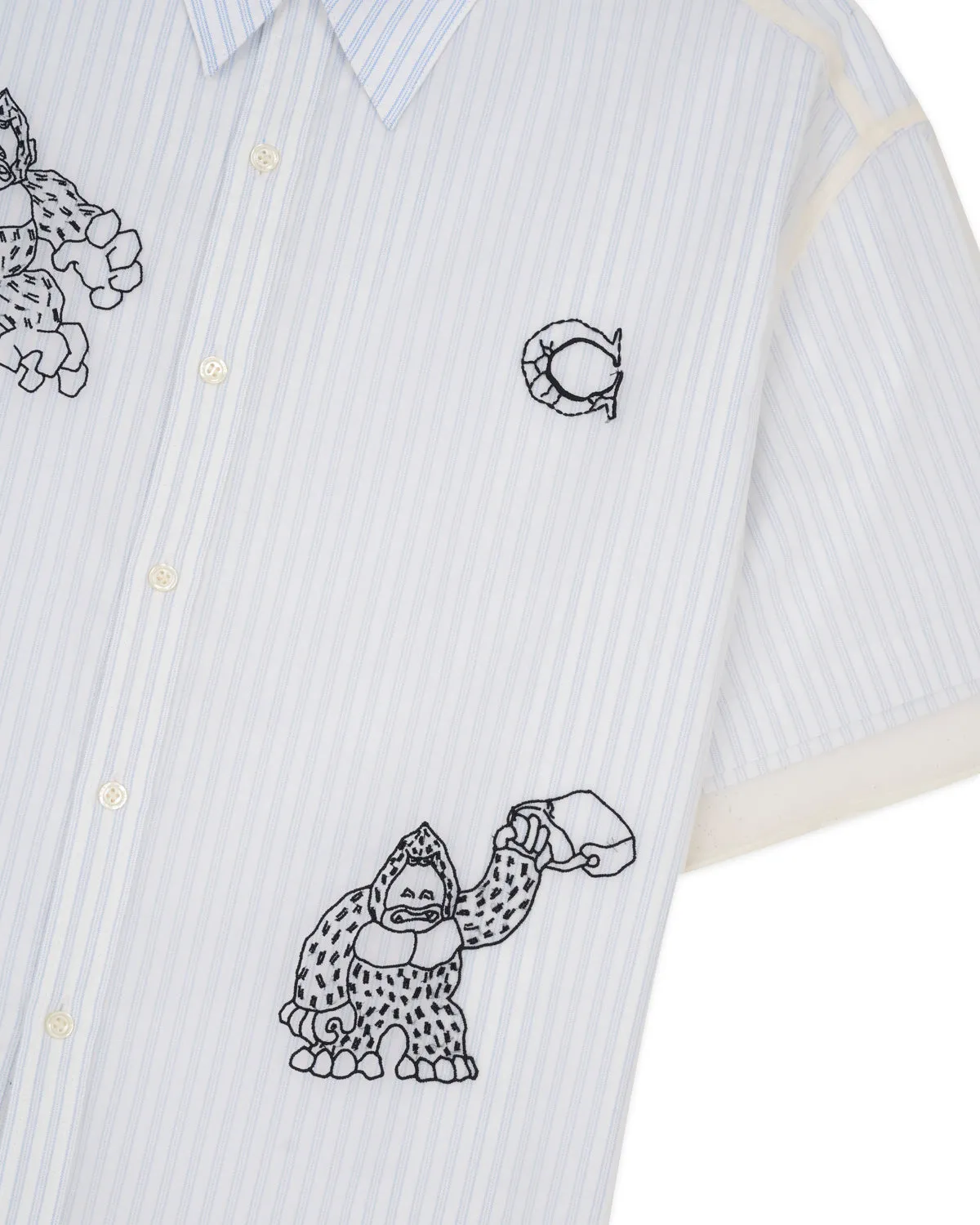Brain Dead x Coach Striped Camp Shirt - Blue Stripe sold by Brain Dead product image thumbnail 3