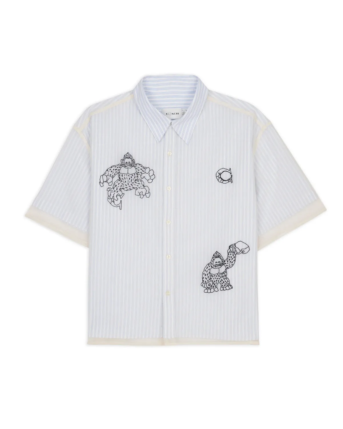 Brain Dead x Coach Striped Camp Shirt - Blue Stripe sold by Brain Dead