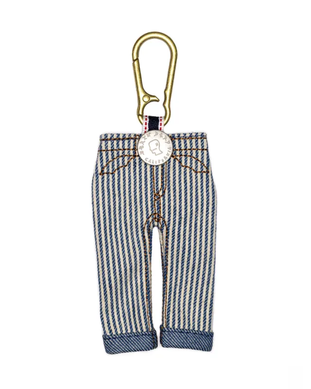 Type 00 Denim Keychain Charm - Hickory Stripe made by Brain Dead