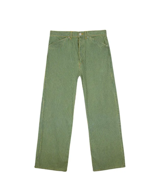 Type 00 Hickory Stripe Denim Pant - Green made by Brain Dead