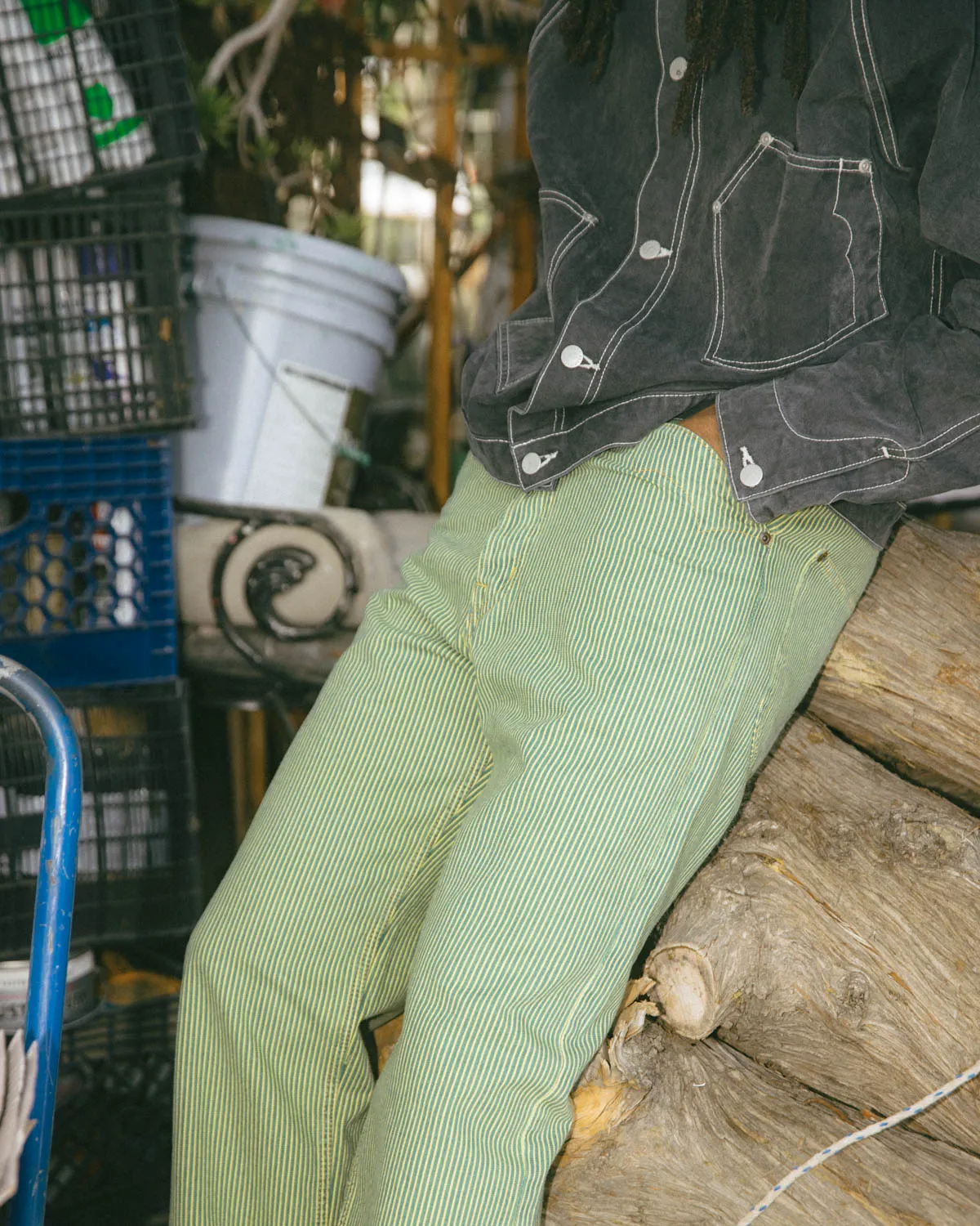 Type 00 Hickory Stripe Denim Pant - Green sold by Brain Dead product image thumbnail 4