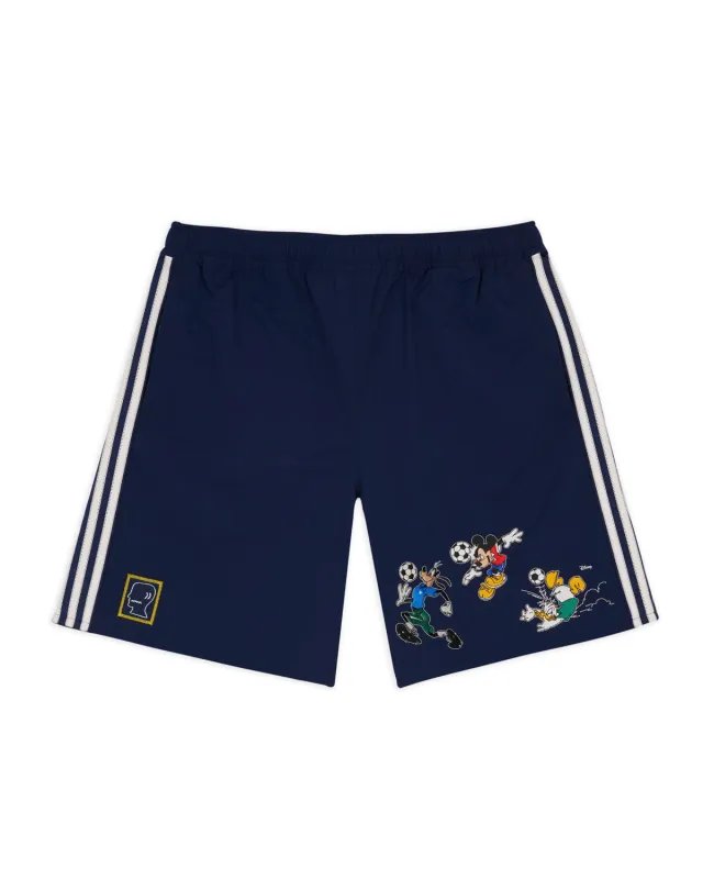 Brain Dead x Disney x Adidas Embroidered Mickey and Friends Track Short - Navy made by Brain Dead