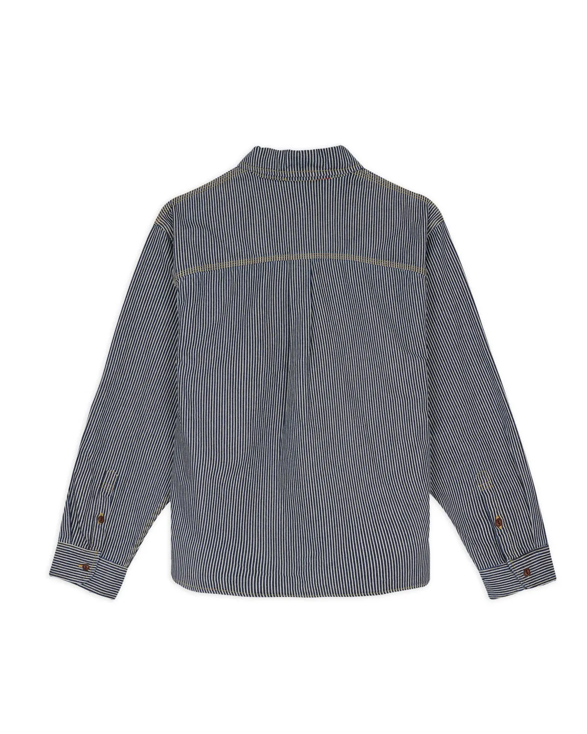 Hickory Stripe Half Zip Work Shirt - Navy sold by Brain Dead product image thumbnail 3