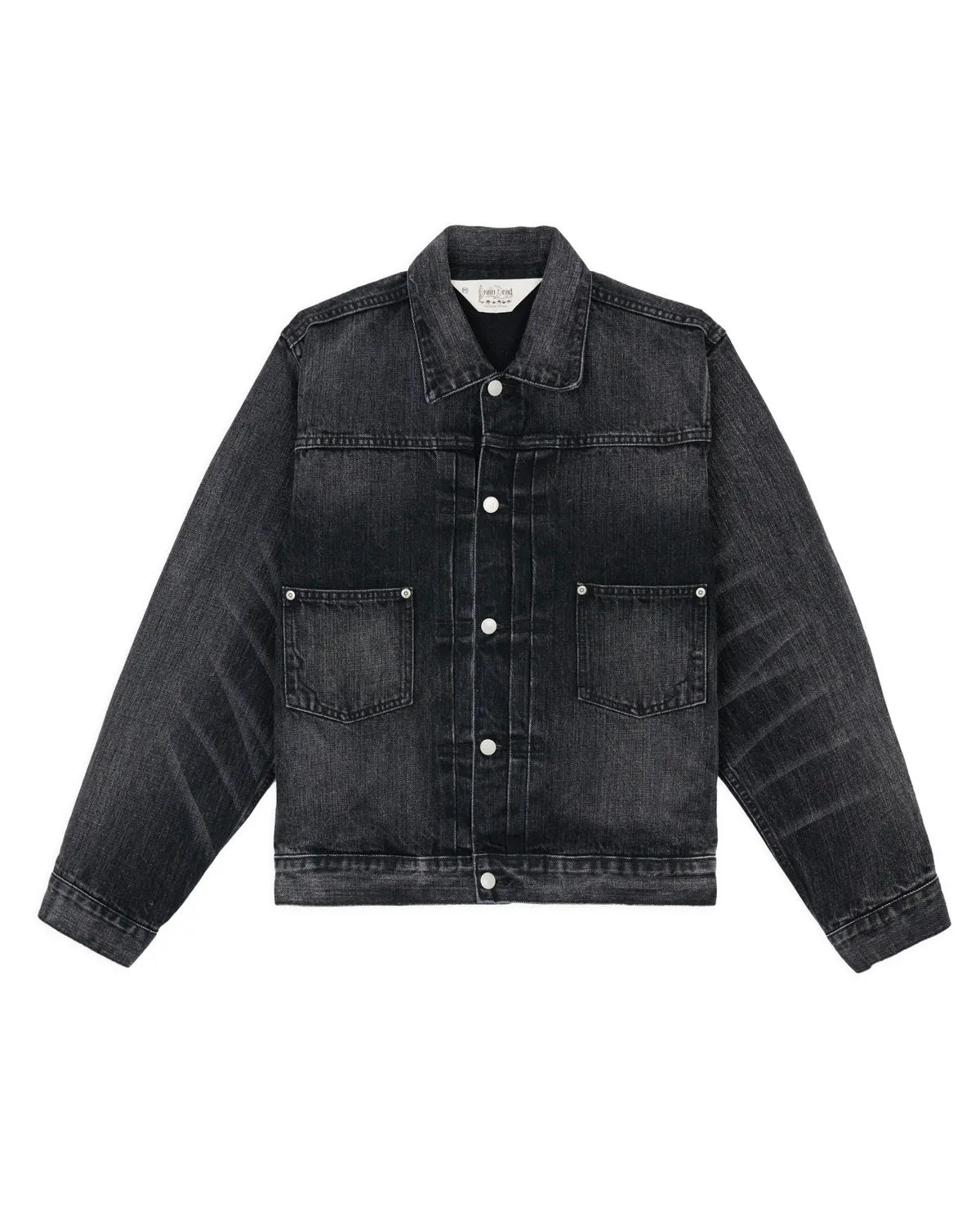 13.2oz Selvedge Denim Trucker Jacket - Washed Black sold by Brain Dead