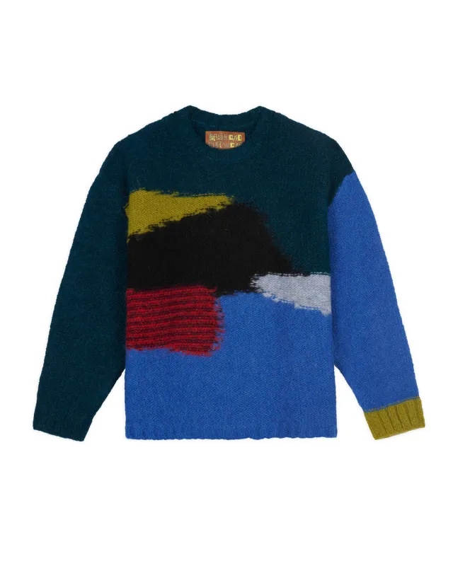 Boxy Knit Sweater - Blue made by Brain Dead