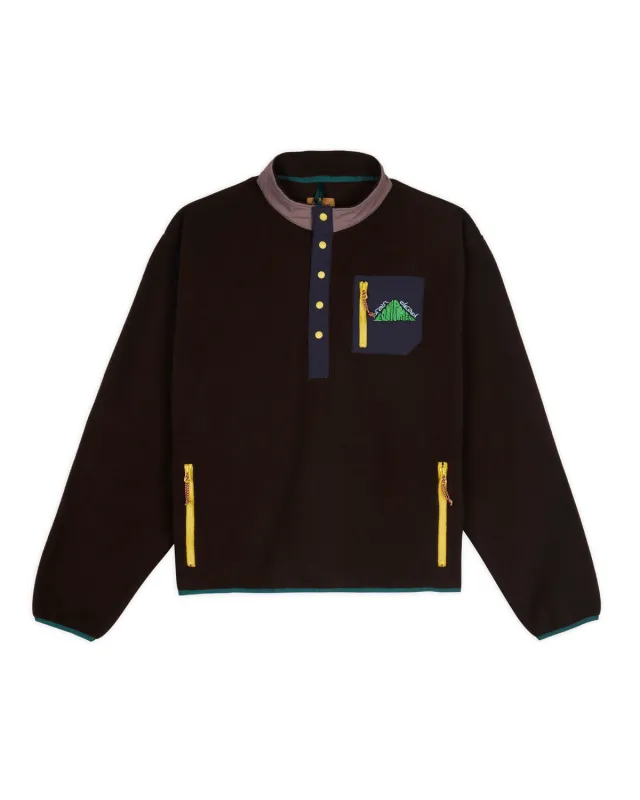 Brain Dead Equipment Fleece Pullover Jacket - Brown made by Brain Dead