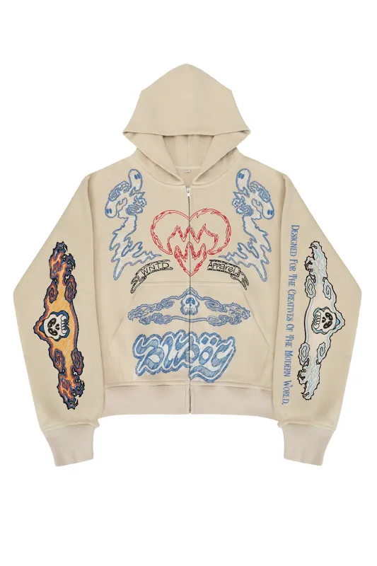 BLU BOY SKETCH ZIP HOODIE sold by WNTD APPAREL