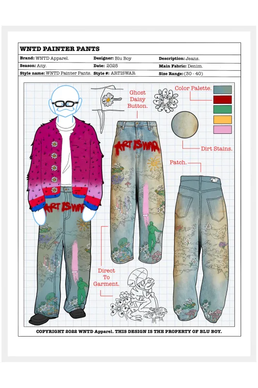 PAINTER PANTS BLUPRINT sold by WNTD APPAREL