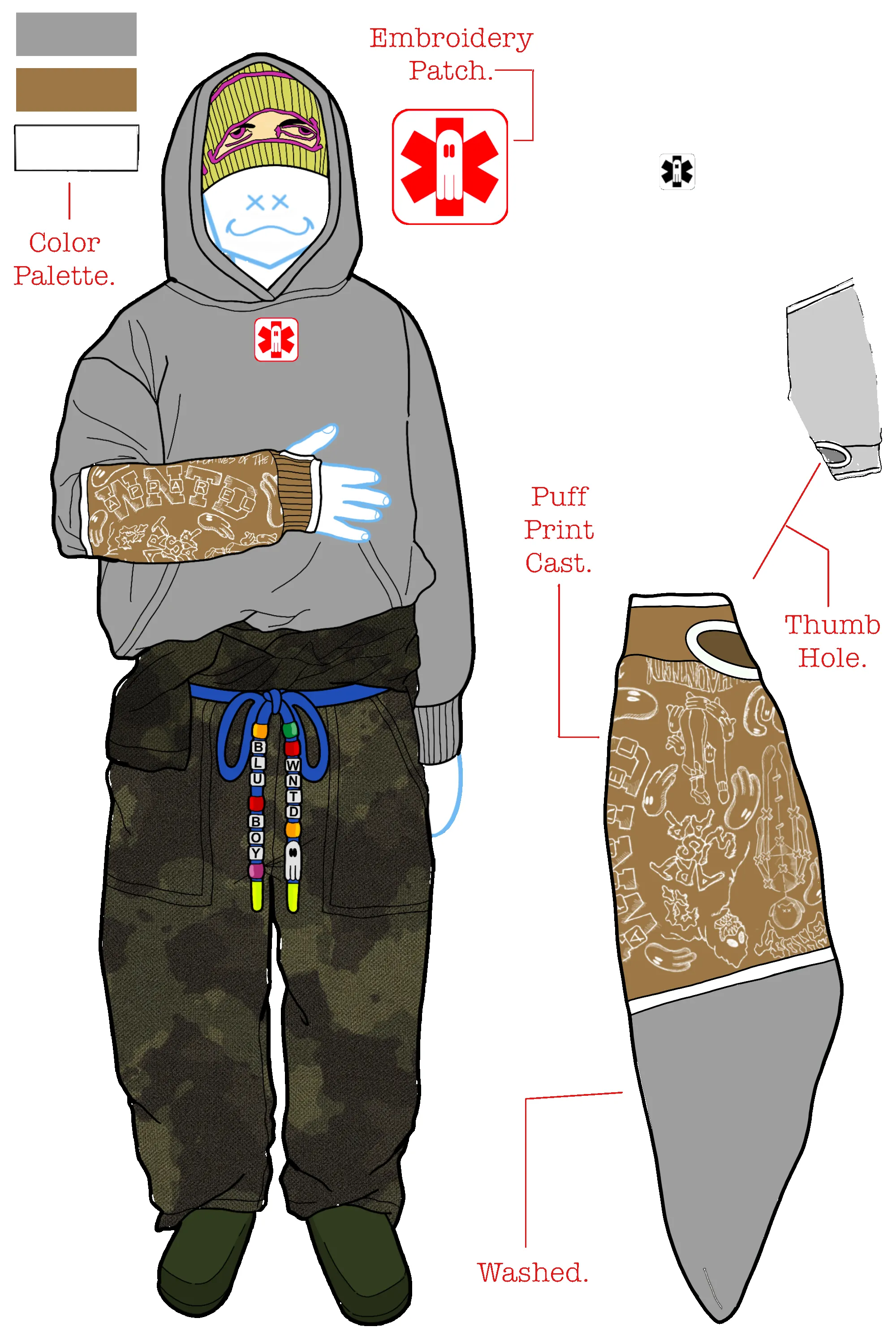 ARM CAST HOODIE sold by WNTD APPAREL product image thumbnail 2