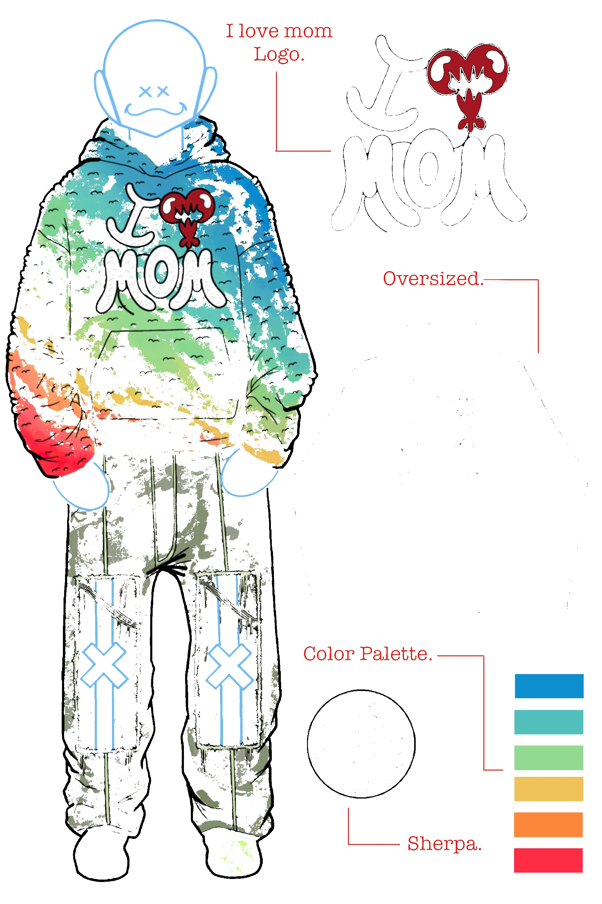 I LOVE MOM SHERPA HOODIE sold by WNTD APPAREL product image thumbnail 2