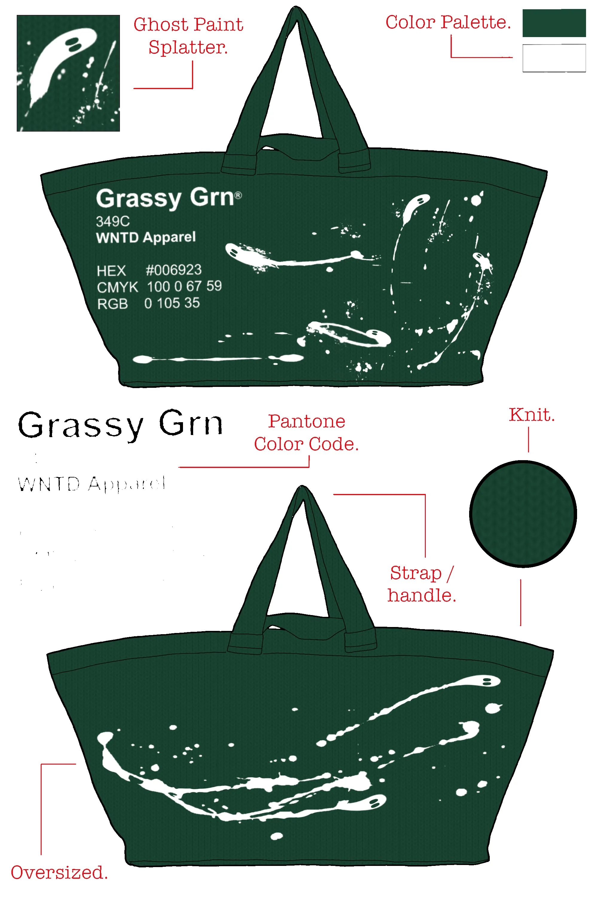 GHOST PAINT TOTE BAG sold by WNTD APPAREL product image thumbnail 2