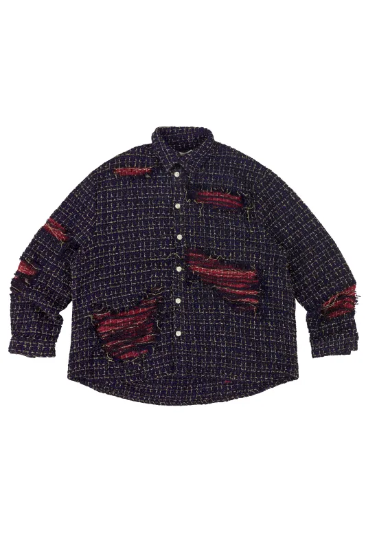 DISTRESSED DOUBLE LAYER FLANNEL made by WNTD APPAREL