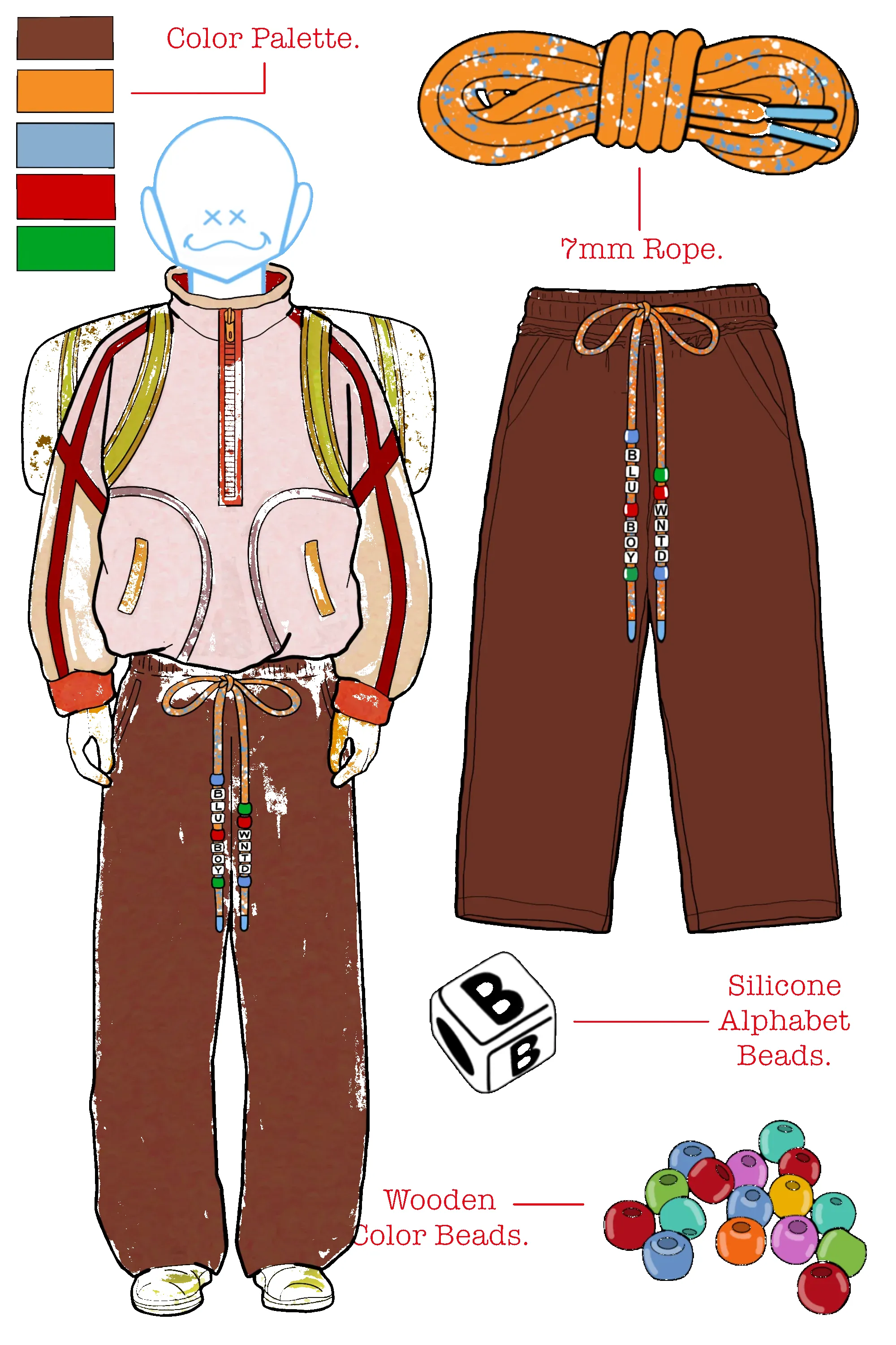 CHARM ROPE SWEATPANTS sold by WNTD APPAREL product image thumbnail 2