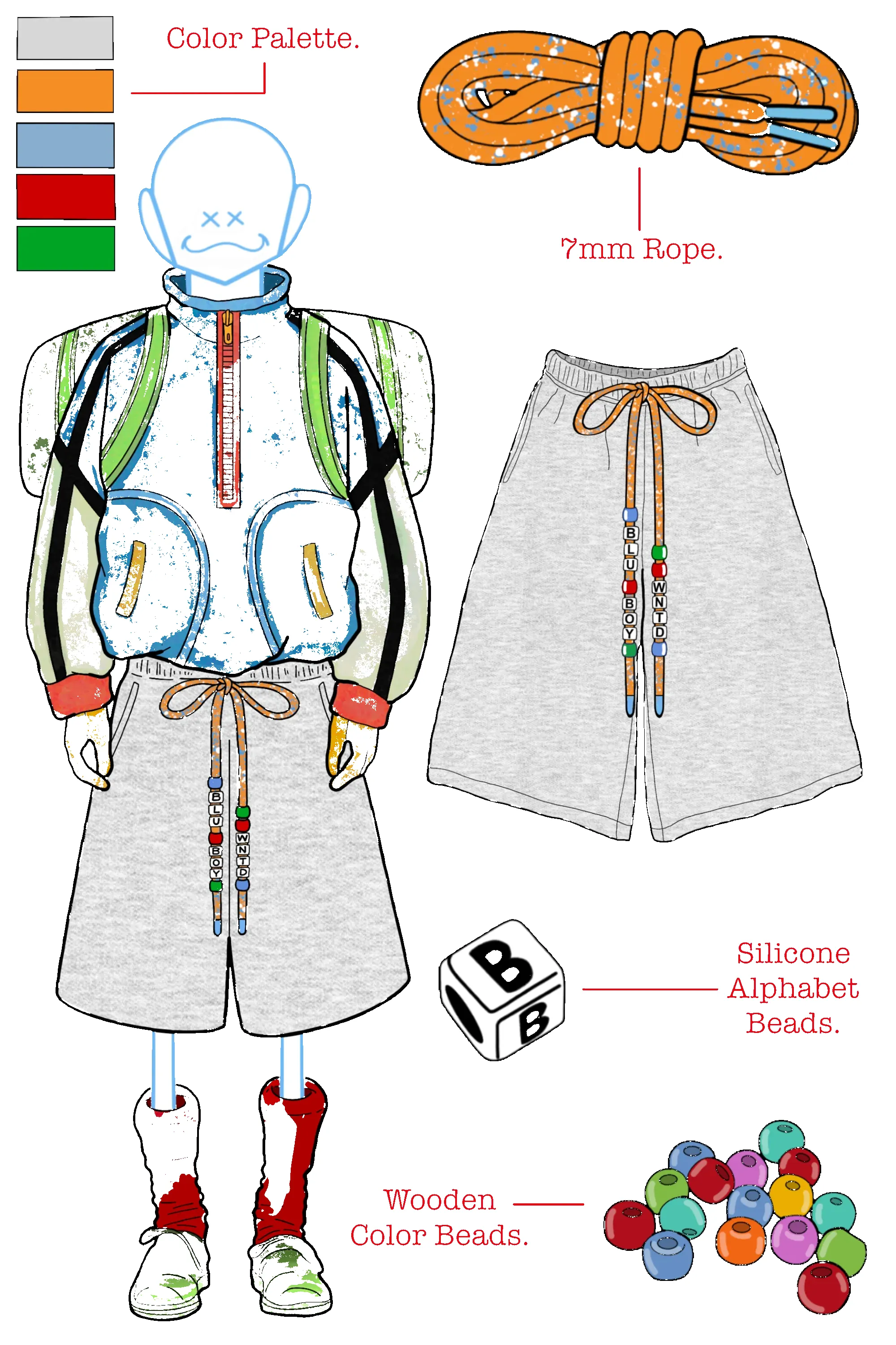 CHARM ROPE SWEAT SHORTS sold by WNTD APPAREL product image thumbnail 2