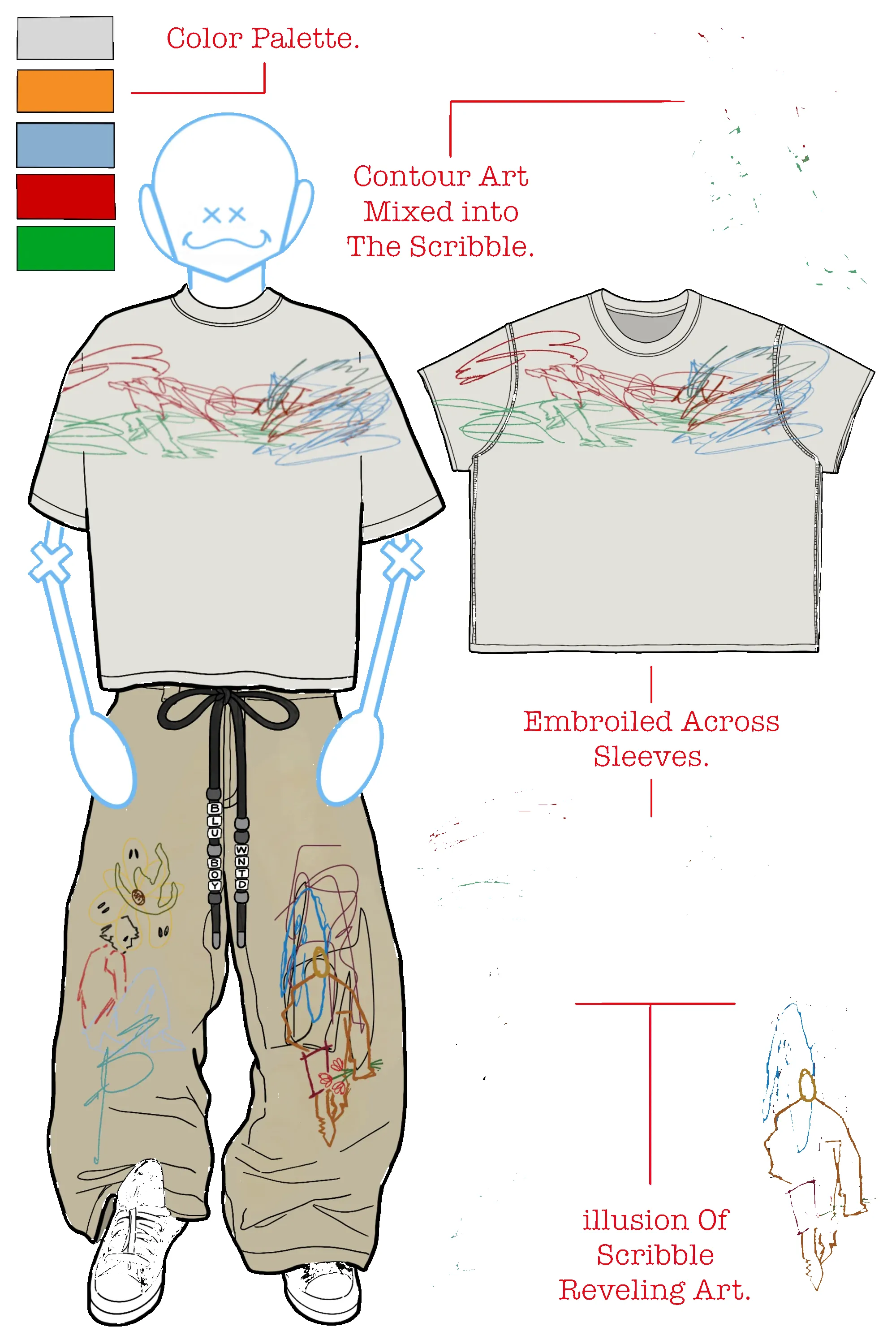 SCRIBBLE TEE sold by WNTD APPAREL product image thumbnail 2