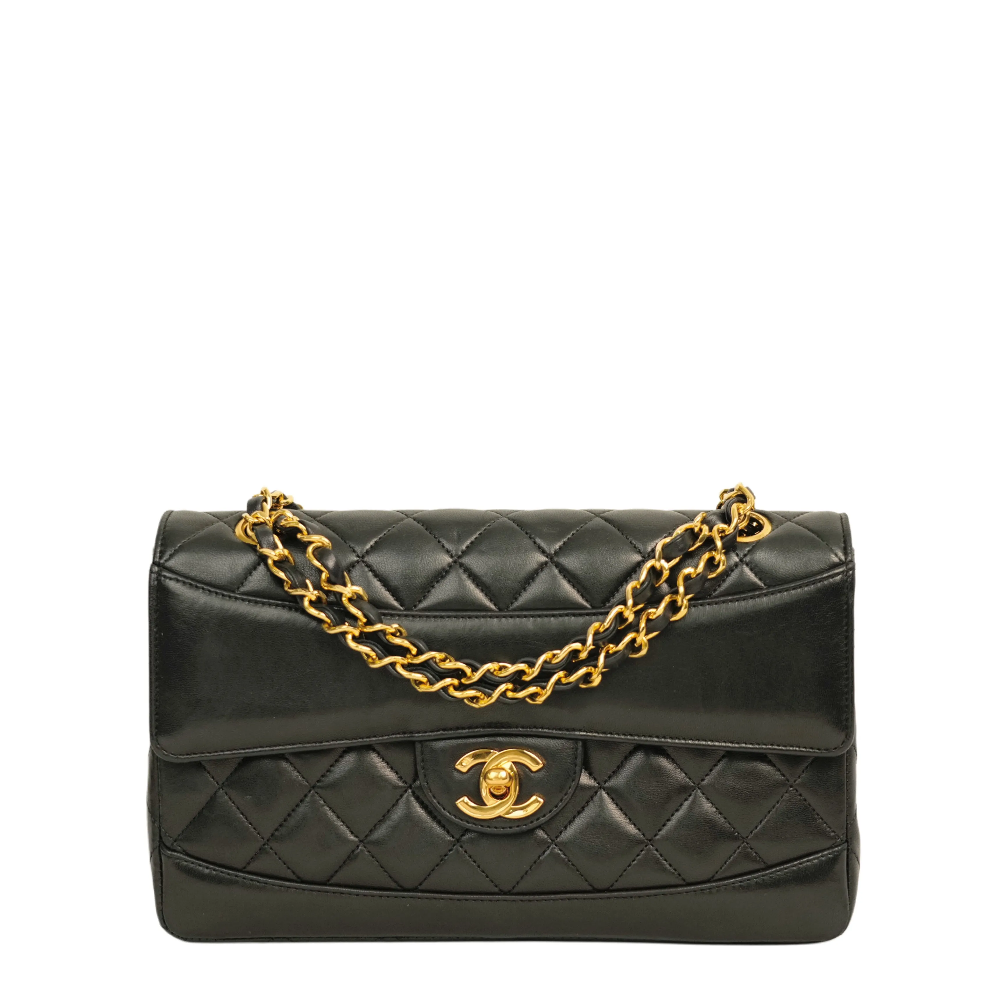 CHANEL 1989-1991Matelasse Coco Mark Chain Lambskin Shoulder Bag sold by Aime Vintage