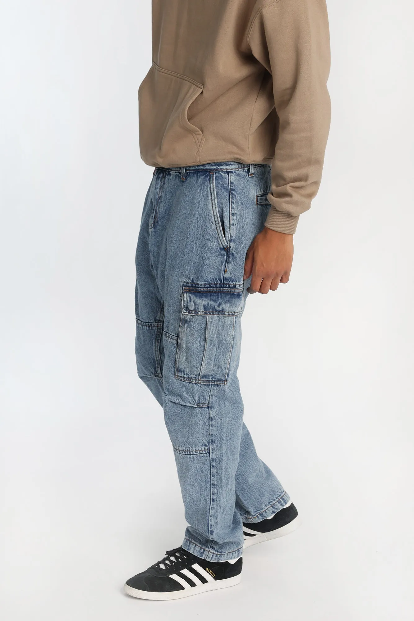 Light Stonewash Cargo Jeans sold by West49 product image thumbnail 5