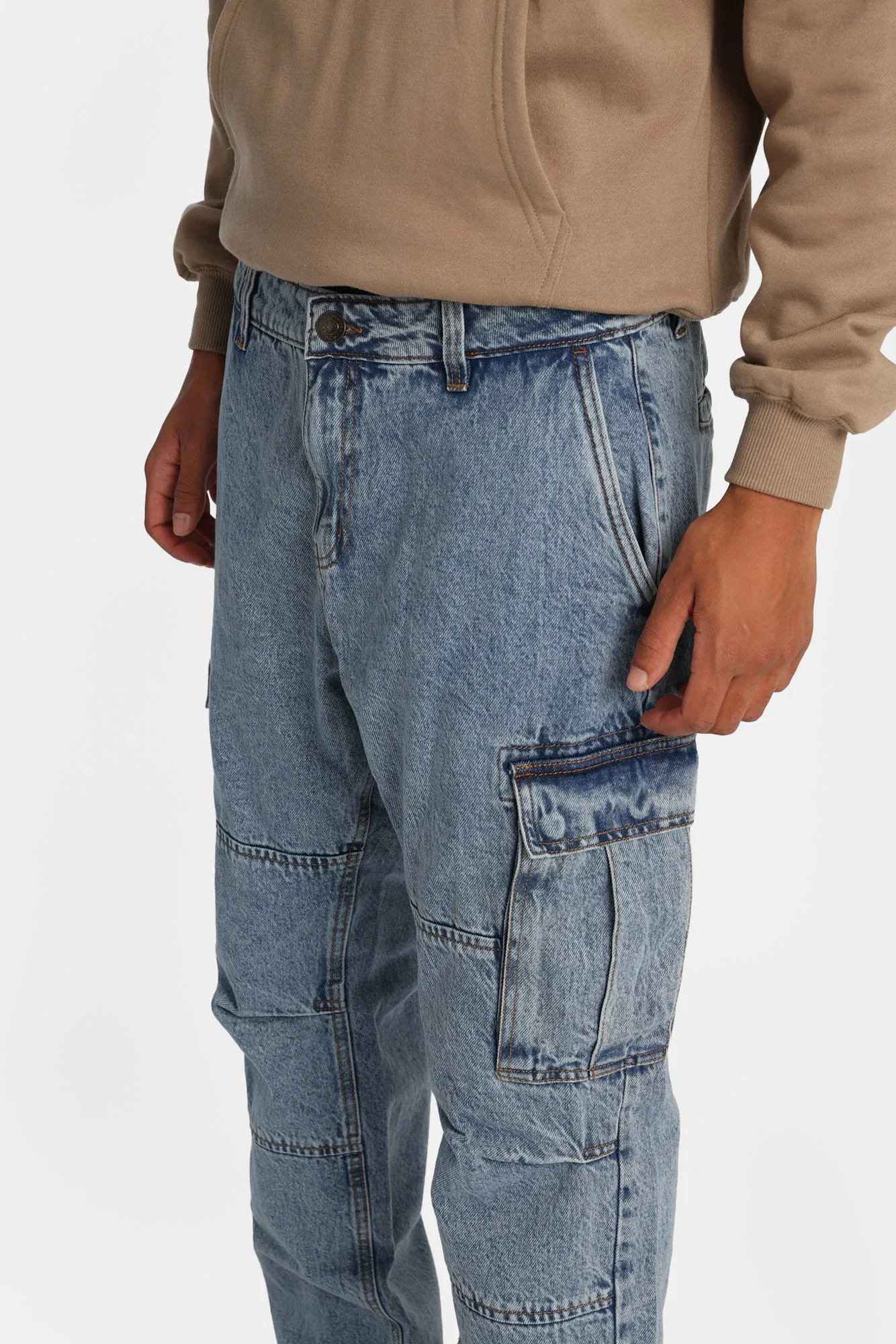 Light Stonewash Cargo Jeans sold by West49 product image thumbnail 2