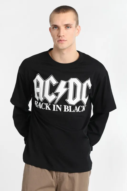 AC/DC Back In Black Long Sleeve 2-Fer Tee sold by West49
