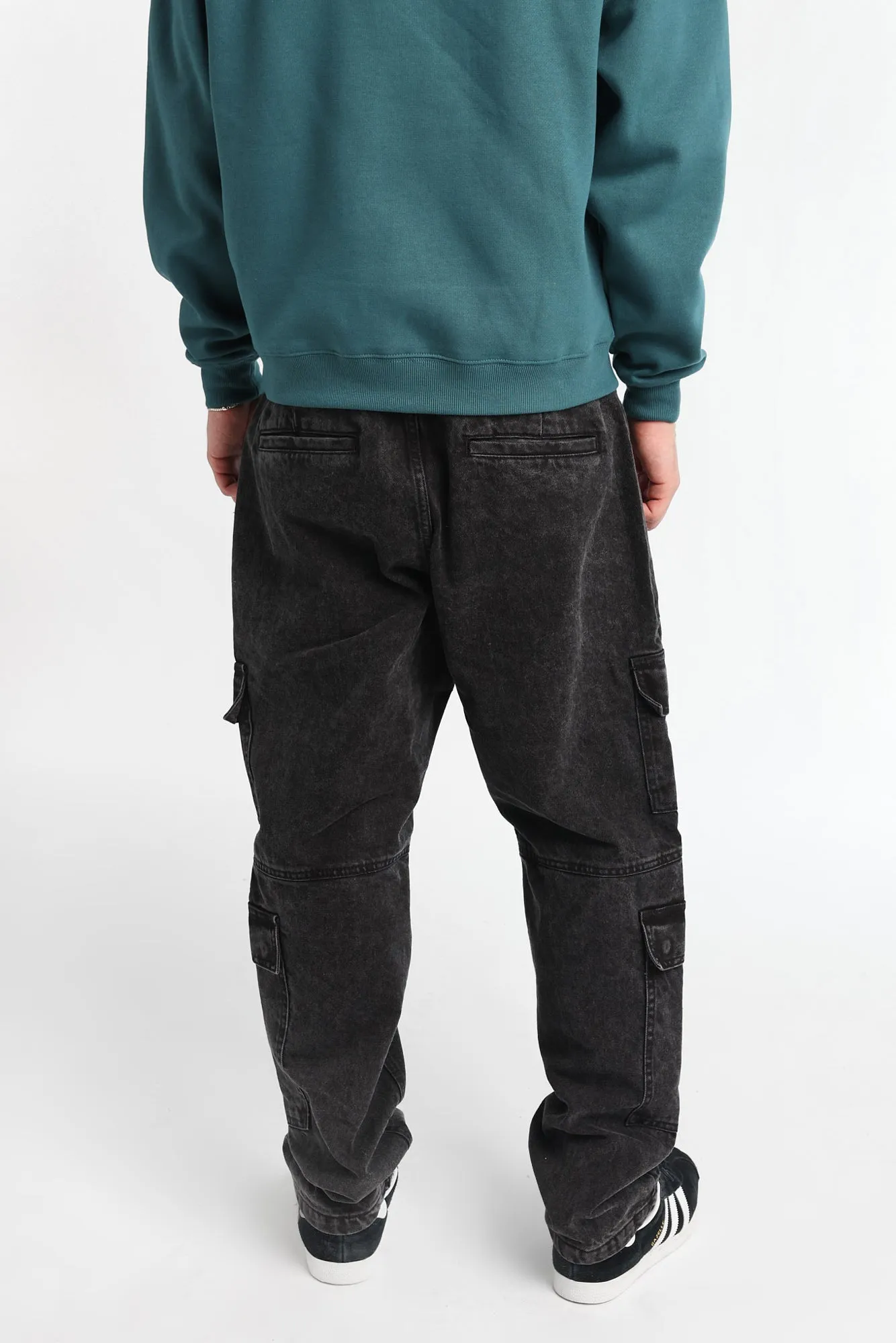 Jean cargo délavé noir à 4 poches sold by West49 product image thumbnail 3