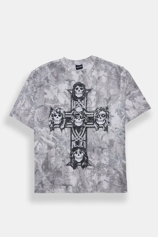 T-shirt camouflage arbres imprimé Guns N' Roses homme made by West49