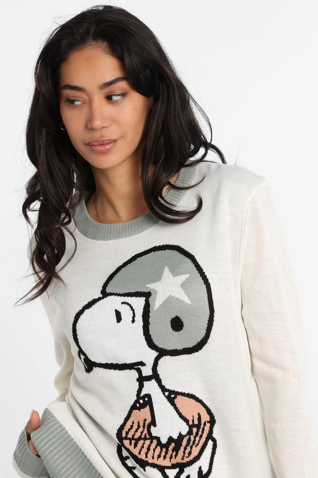 Peanuts Snoopy Football Graphic Crew Neck Sweater sold by West49 product image thumbnail 2