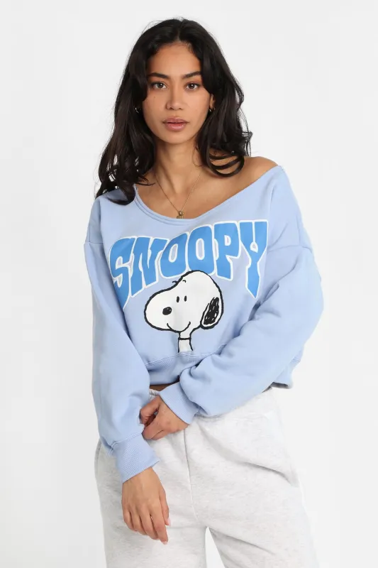Peanuts Snoopy Off-Shoulder Sweatshirt sold by West49