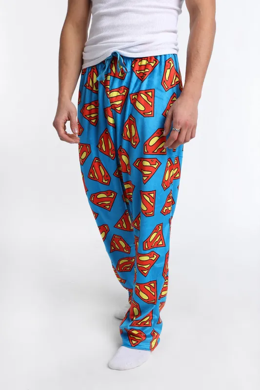 Pantalon pyjama en molleton soyeux imprimé Superman made by West49