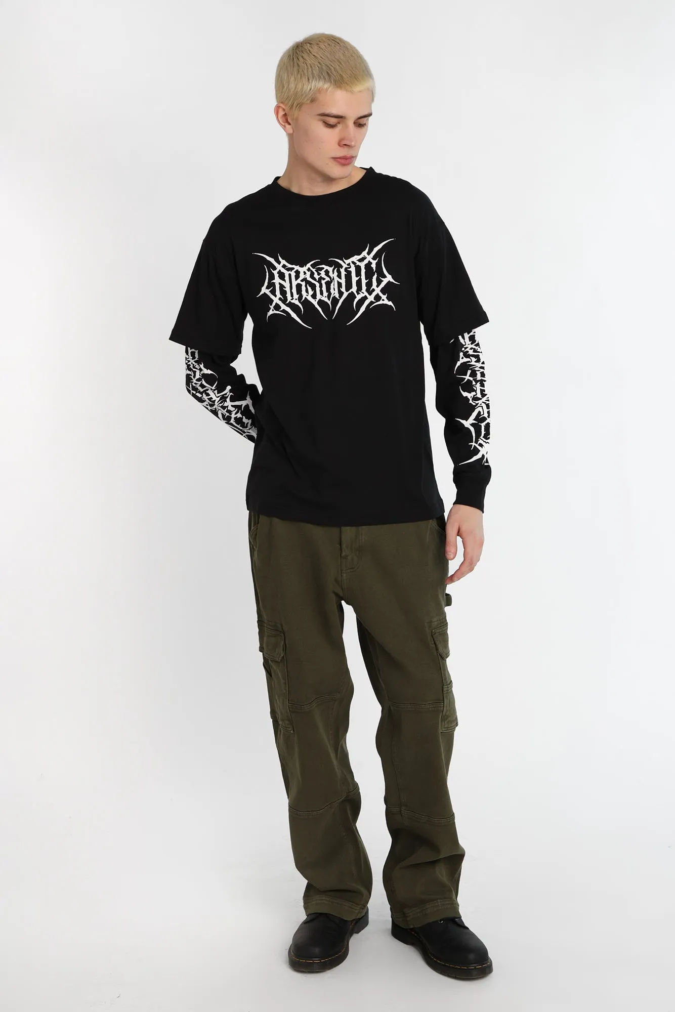 T-shirt à manches longues superposé imprimé gothique Arsenic sold by West49 product image thumbnail 4