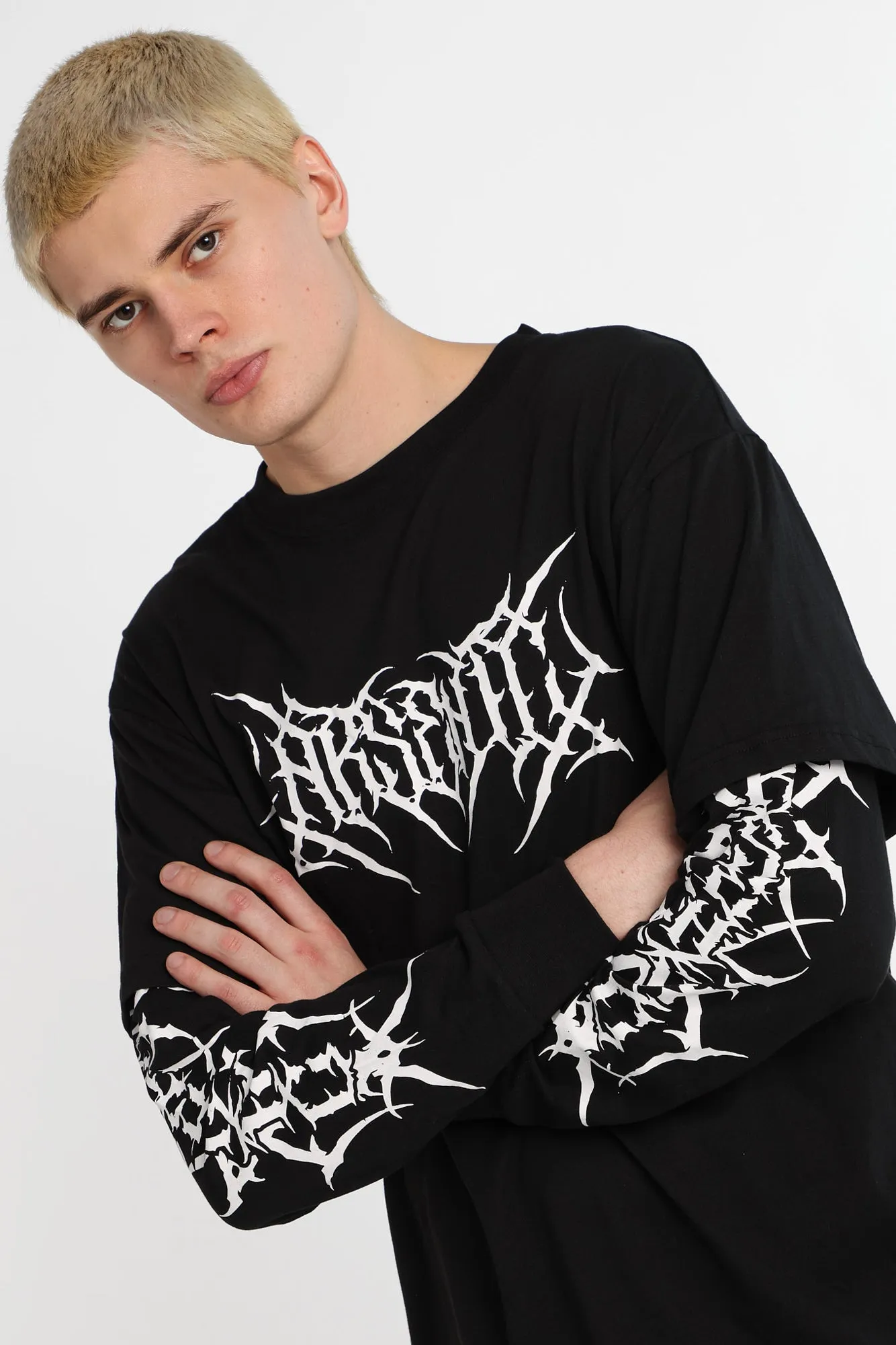 T-shirt à manches longues superposé imprimé gothique Arsenic sold by West49 product image thumbnail 3