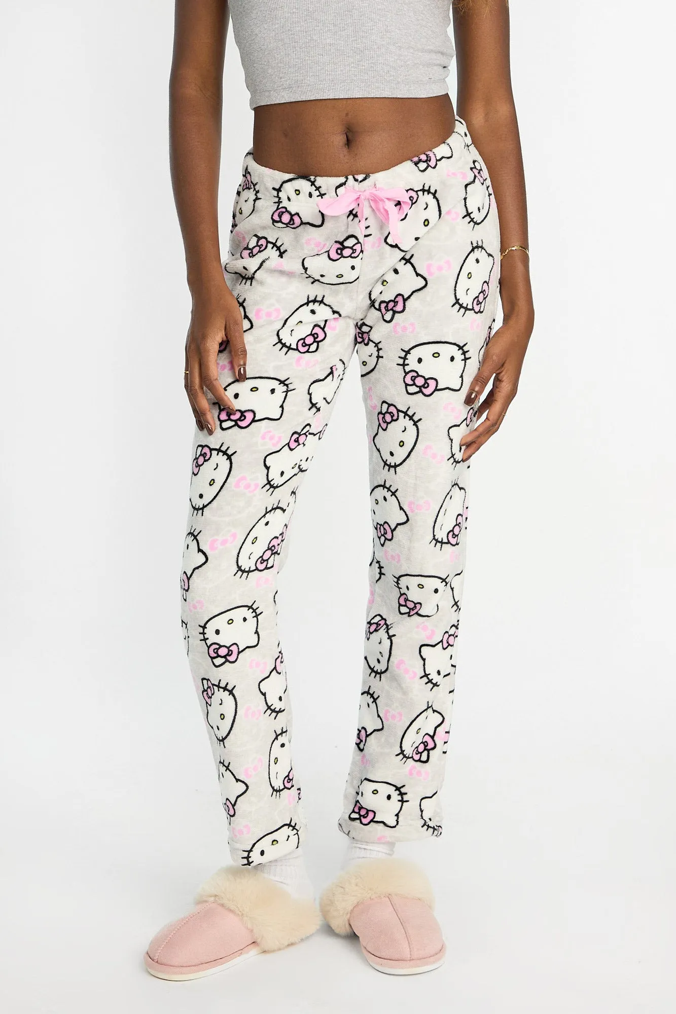 Hello Kitty Bow Plush Pajama Pants sold by West49
