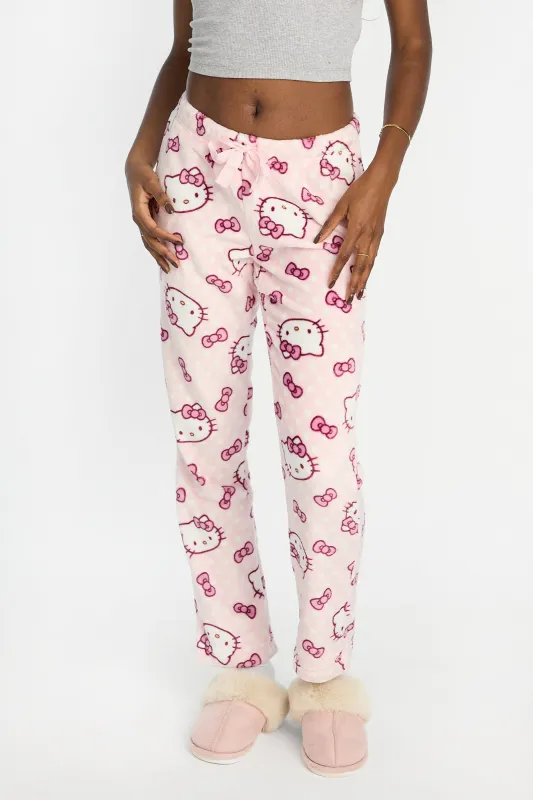 Hello Kitty Polka Dot Plush Pajama Pants sold by West49