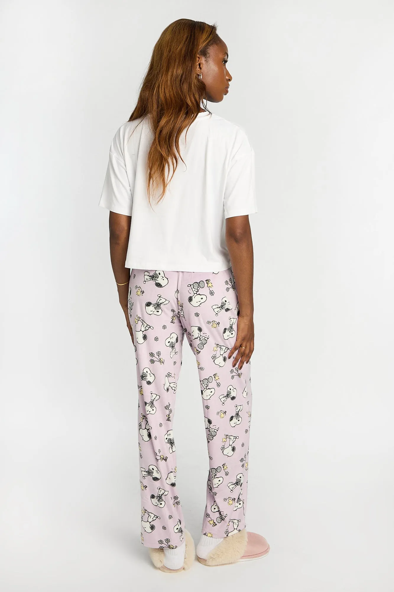 Peanuts Snoopy Flower 2-Piece Pajama Tee & Velour Pajama Pants Set sold by West49 product image thumbnail 2
