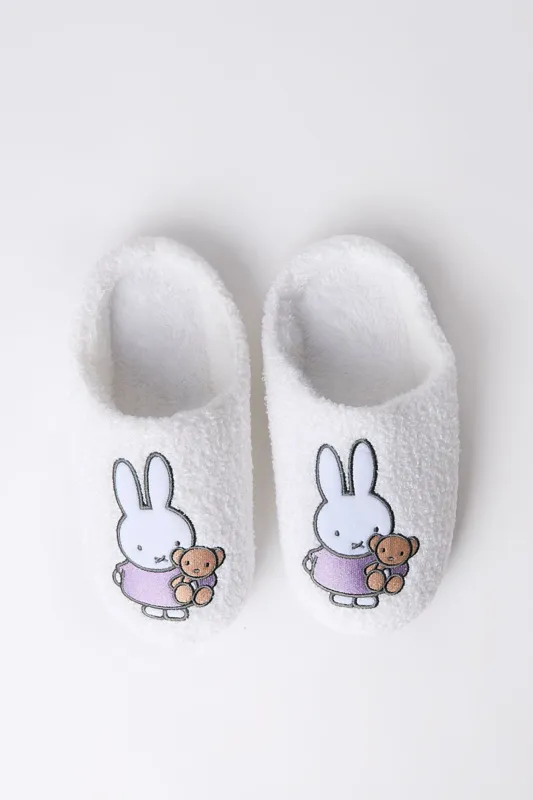 Miffy Teddy Bear Plush Slippers made by West49