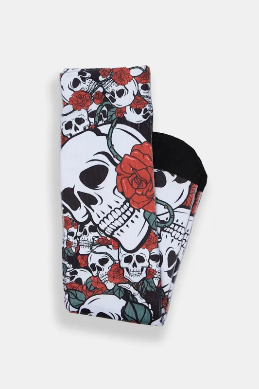 Zoo York Skulls & Roses Printed Crew Sock sold by West49