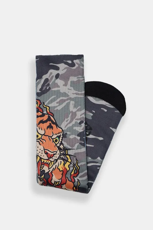 Chaussettes imprimées tigre et dragon Arsenic made by West49