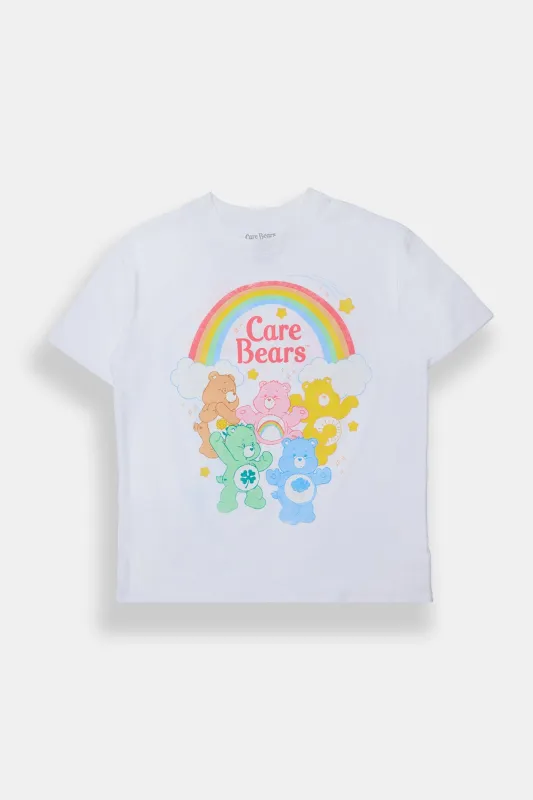 T-shirt coupe boyfriend imprimé arc en ciel Care Bears sold by West49