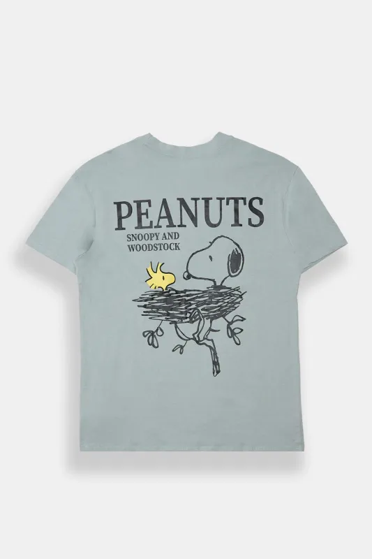 Peanuts Snoopy & Woodstock Graphic Boyfriend Tee sold by West49