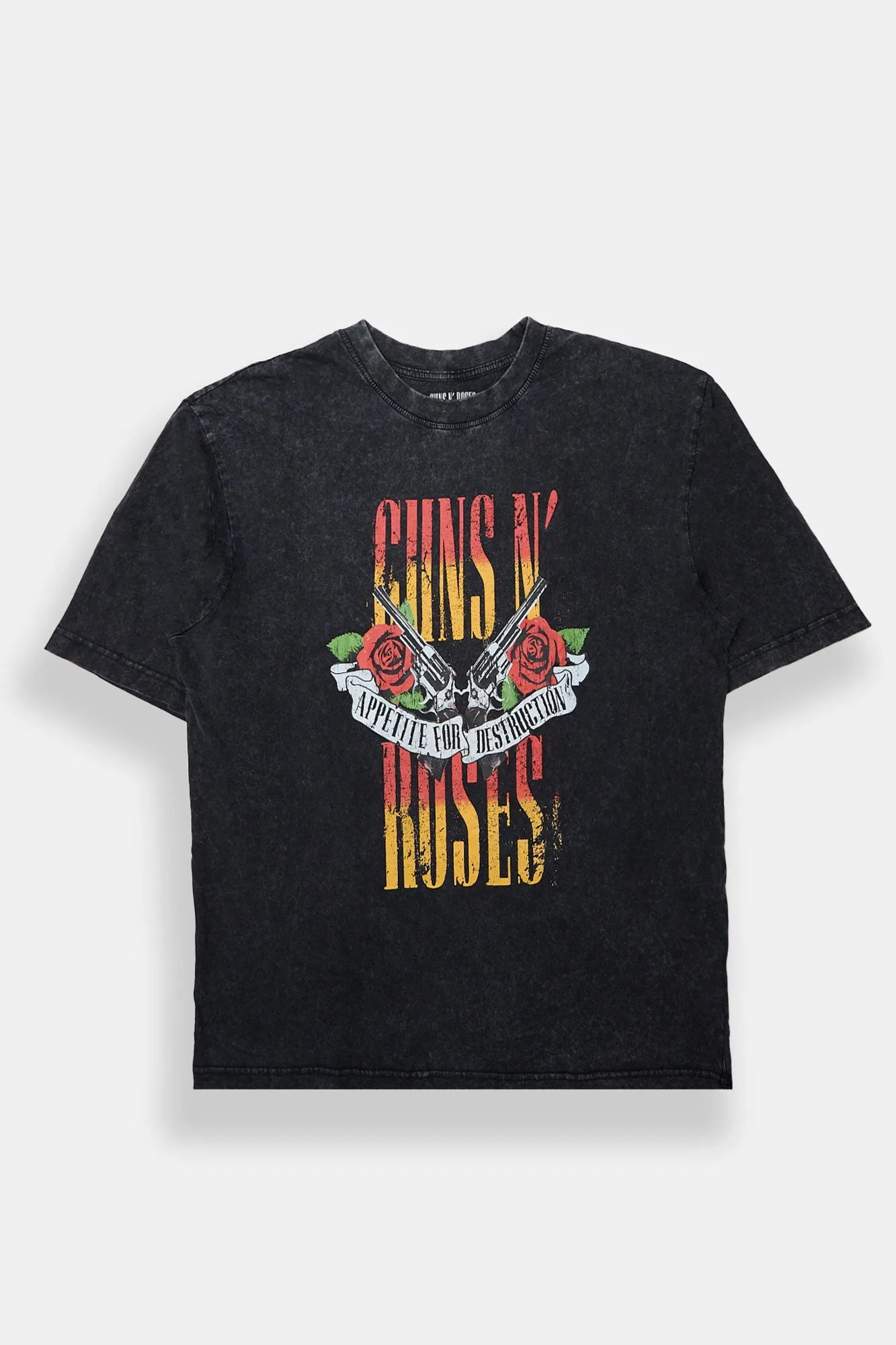 T-shirt surdimensionné délavé imprimé Guns N' Roses homme sold by West49