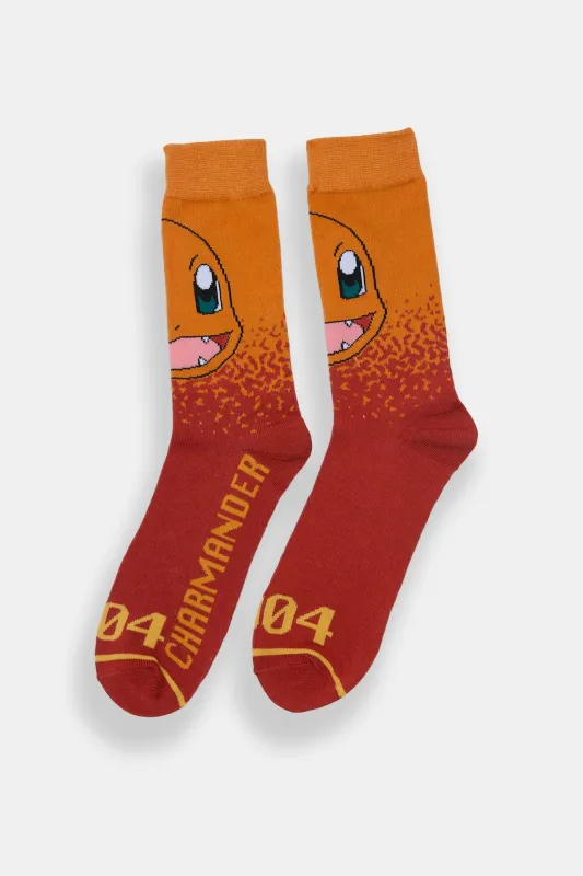 Mens Pokémon Charmander Jacquard Crew Socks sold by West49