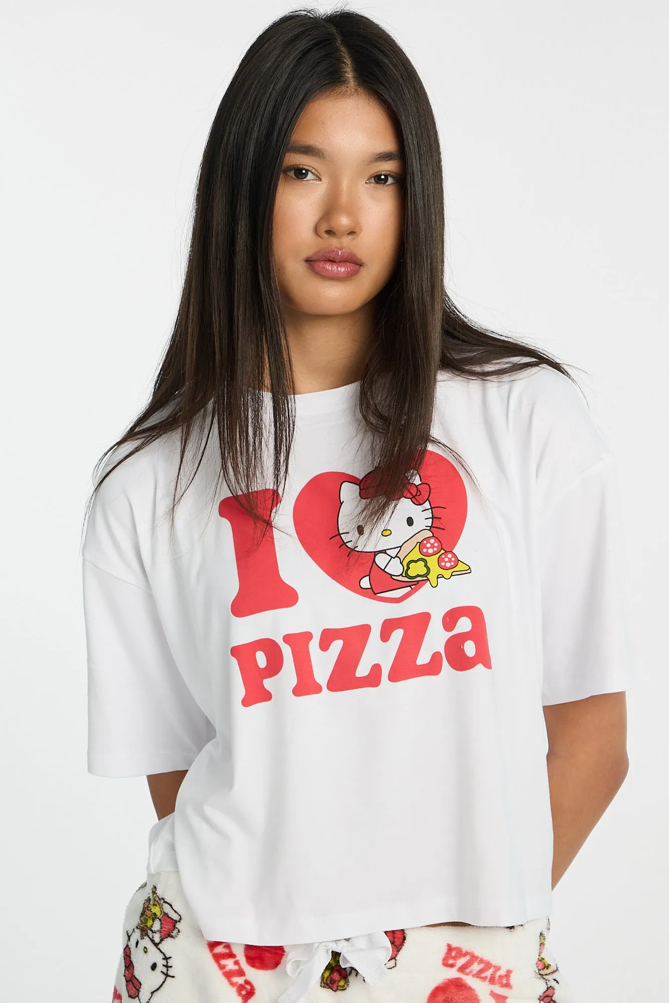 Hello Kitty I Love Pizza 2-Piece Pajama Tee & Shorts Set sold by West49 product image thumbnail 2
