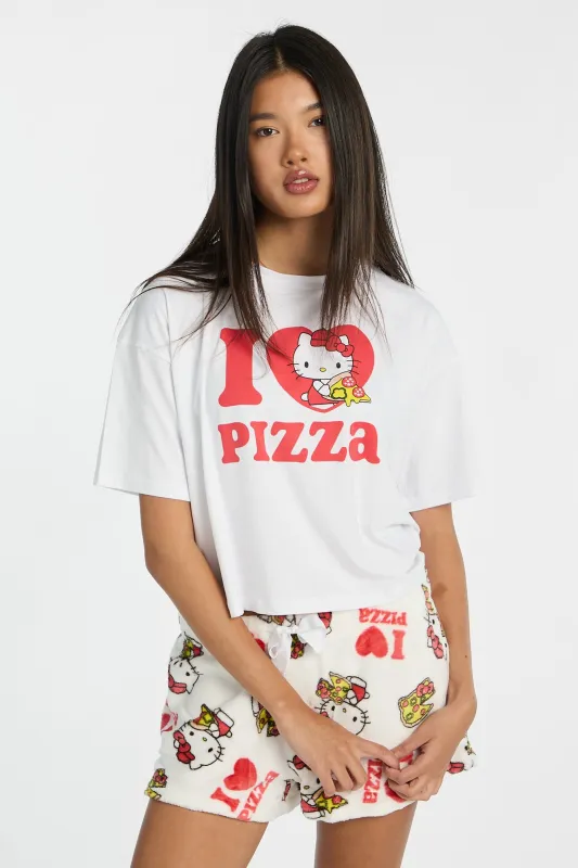 Hello Kitty I Love Pizza 2-Piece Pajama Tee & Shorts Set made by Hello Kitty