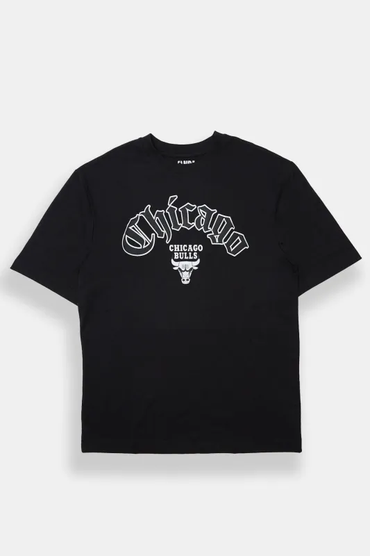 T-shirt surdimensionné imprimé style script Chicago Bulls homme sold by West49